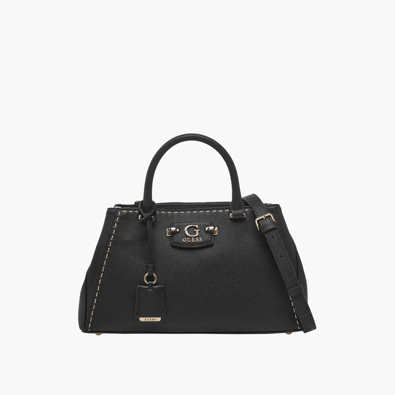 جس Black Textured Crossbody Bag for Women